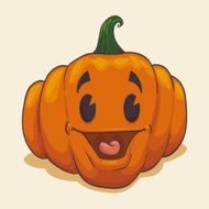 Smiling Retro Pumpkin Vector Illustration