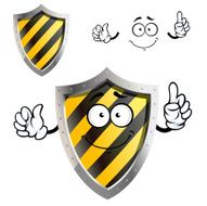 Cartoon protective or warning sign shield