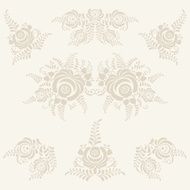 vector floral elements in gzhel style