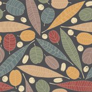leaves and berries on a dark background