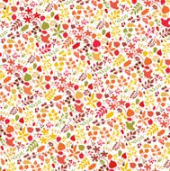 Autumn leaves branches berries pattern Fall silhouette