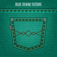 jeans turquoise texture with pocket denim background