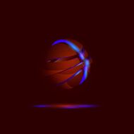 Falling apart 3D basketball ball