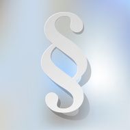 Paragraph white symbol paper on a bright blue bokeh background