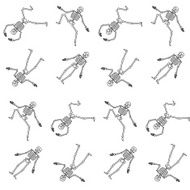 Happy Halloween skeleton seamless pattern
