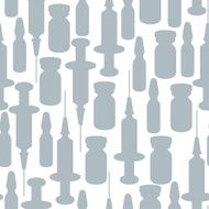 Syringe and vaccine medical conceptual seamless pattern