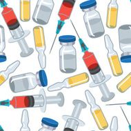 Syringe and vaccine medical conceptual seamless pattern N3