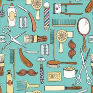 Vintage barber shop vector seamless pattern