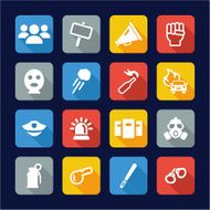 Demonstration Or Protest Icons Flat Design