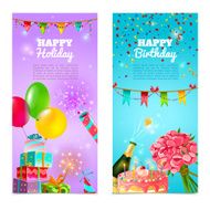 Happy birthday holiday celebrration banners set