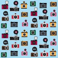 Seamless pattern with photo camera icons