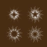 Hipster style vintage star burst with ray