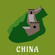 Great Wall of China flat design
