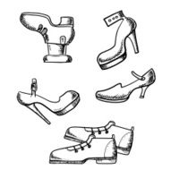 Male boots and female high heeled shoes N2