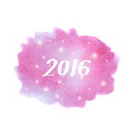 Happy New Year 2016 greeting card Abstract stylish watercolor background