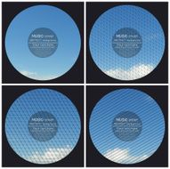 Set of 4 music album cover templates Blue cloudy sky N2