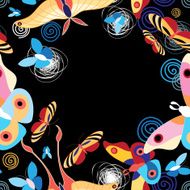 background multicolored butterflies N2