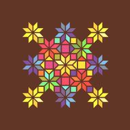 Star shape colorful geometric stained glass ornament vector