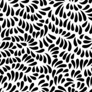 Black and white leaves seamless pattern vector N3