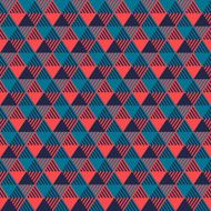 Triangles geometric seamless pattern in grey blue and pink vector