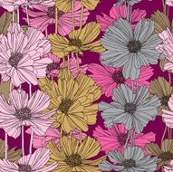 Seamless pattern with flowers daisies