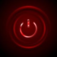 Dark red glowing power button web design