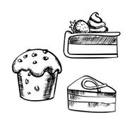 Chocolate cake cupcake and cheesecake