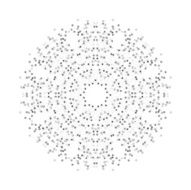 Round vector shape molecular construction with connected lines and dots N4