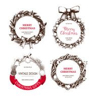 Vector Christmas wreaths set