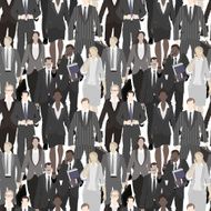 Huge crowd of office workers Vector seamless pattern N2