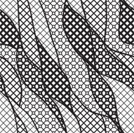 Black lace vector fabric seamless pattern N15