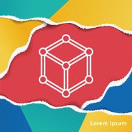Molecular modeling line icon