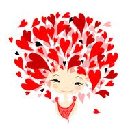 Woman in love portrait for your design