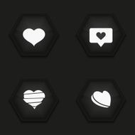 Vector modern heart icons set