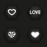Vector modern heart icons set N2