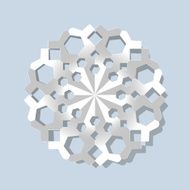 Christmas paper snowflake on a bright blue background