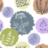 Seamless vintage pattern hand drawn herbs N5