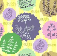 Seamless vintage pattern hand drawn herbs N6