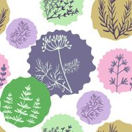 Seamless vintage pattern hand drawn herbs N8