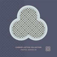 Chinese window tracery trefoil frame 89 cross round