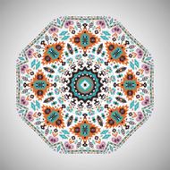 Ornamental round geometric pattern in aztec style N2