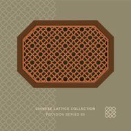 Chinese window tracery polygon frame 89 cross round