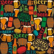 beer icons seamless pattern