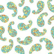 Geometric paisley backdrop Seamless pattern N3