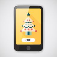 Christmas tree flat icon with long shadow eps10