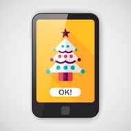 Christmas tree flat icon with long shadow eps10 N2