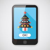 Christmas tree flat icon with long shadow eps10 N3