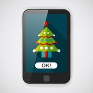 Christmas tree flat icon with long shadow eps10 N4