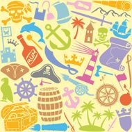 pirates icons seamless pattern