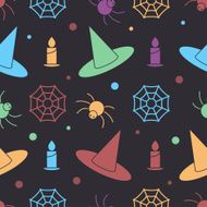 Witch Hat and Stuff Halloween Pattern N2